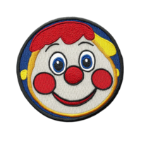 a patch with a clown face on it transparent background png