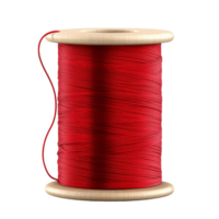 spool of red thread on a wooden spool transparent background png