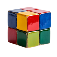 a rubik's cube with four different colors transparent background png