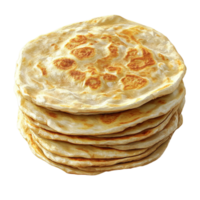a stack of flatbreads on a transparent background png