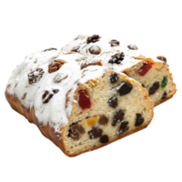 a piece of fruit cake with fruit and nuts Transparent Background. png