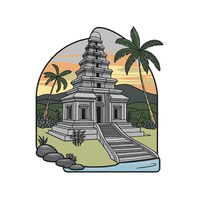 An illustration of a temple in india