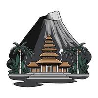 A temple in the middle of a mountain vector