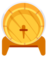Wooden Barrel or Cask for Brewing Alcohol. Front and top view png