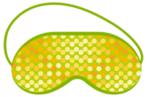 Different colorful sleep masks with cute design for sleeping well and having good dreams png