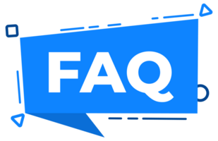 Blue speech bubble showing faq acronym for frequently asked questions section of a website png