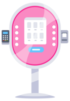 Collection of self service electronic payment machines with touch screen, pos terminal, ticket machine, and automated lockers. png