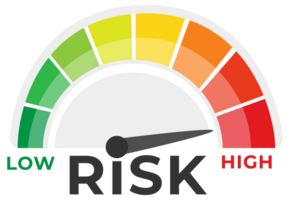 Risk meter Speedometer set. Gauge meter. High risk. Scale, level of performance. illustration png