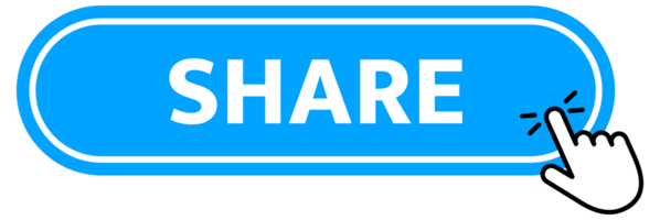 Share Button with pointer clicking. Web button. Finger Pressing. Click to Share Concept. illustration png