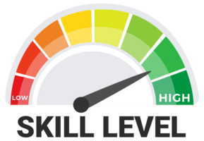 Professional Skill Level Indicator with Low to High Proficiency Gauge Illustration png