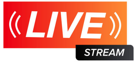 Collection of modern live stream icons and badges in different styles and shapes. png