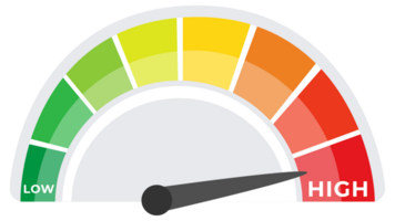 Speedometer set, gauge meter. Speed dial indicator. Scale, level of performance. Score progress. illustration png