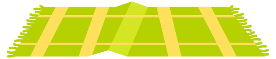 Set of different colorful carpets and rugs lying on the floor, interior design elements in flat style png