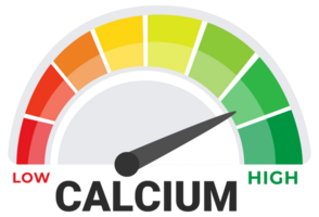 Calcium Deficiency and Sufficiency Gauge Illustration with Nutritional Intake Levels from Low to High png