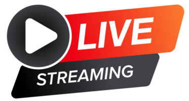 Collection of modern live stream icons and badges in different styles and shapes. png