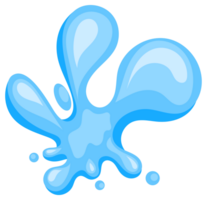 Set of blue water splashes flowing and splashing making different shapes png