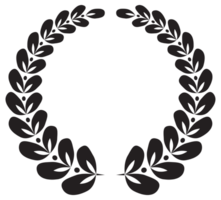 Simple black laurel wreath set. Different frame design elements. illustration png