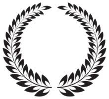 Simple black laurel wreath set. Different frame design elements. illustration png