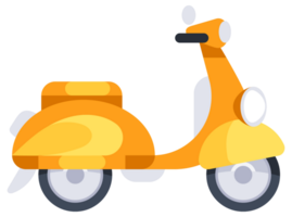 Set of four colorful scooters representing urban transportation and personal mobility in a modern and stylish way png