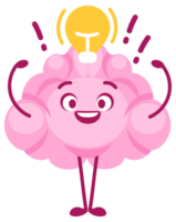 Set of cartoon brains representing mental states such as anger, relaxation, concentration, and sleepiness png