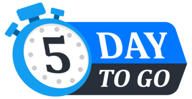 Collection of countdown badges showing numbers 1 to 10 days left, styled with stopwatch icons png