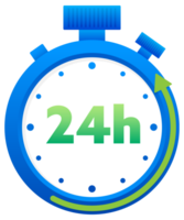 12, 24, 36, 48 and 72 hours clock arrow. Working and Delivery service effect time icons. Order execution. stock illustration png
