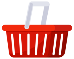 Red shopping baskets displayed from various angles for retail use, ideal for supermarkets or grocery stores. Vibrant color for easy identification and consumer appeal png
