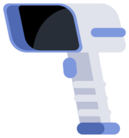 Collection of modern electronic devices scanning barcodes using laser beams in a simple flat illustration style. png