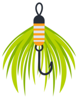 Different types and shapes of fishing lures with sharp hooks, for catching fish in freshwater or saltwater png