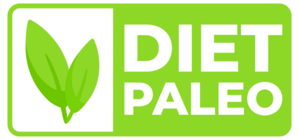 Set of green Paleo Diet labels featuring leaf symbols, suitable for health food and dietetic product branding. png
