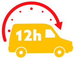 12, 24, 36, 48 and 72 hours clock arrow. Working and Delivery service effect time icons. Order execution. stock illustration png