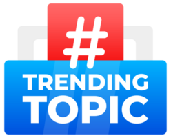 Trending Topic Hashtag Speech Bubble Collection - Colorful and eye-catching speech bubbles with the hashtag Trending Topic for digital and social media graphics png