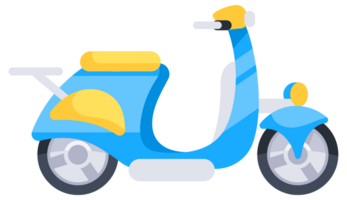 Set of four colorful scooters representing urban transportation and personal mobility in a modern and stylish way png