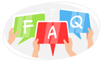 Hands holding FAQ signage, ideal for customer support, information sections, and help resources png