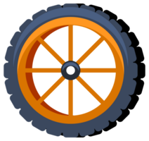 Set of wheels showing the evolution of this essential invention, from a simple stone to a modern rubber tire png