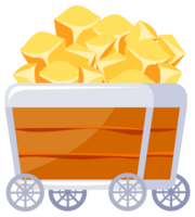 Mining icon set. Gold Mine tools. Pile of Valuable Minerals and Trolley. Retro tunnel. Old mine. png