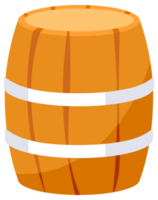 Wooden Barrel or Cask for Brewing Alcohol. Front and top view png