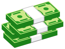 Set of packs paper money. Dollar bills. Stack of currency banknotes. illustration png