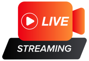 Collection of modern live stream icons and badges in different styles and shapes. png