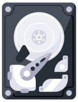 Essential computer hardware components laying on a white background including cpu, gpu, ram and hard drive png