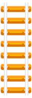 Set of railroad elements showing different types of railways with crossing and train wagons. png