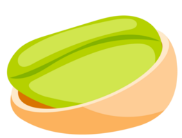 Set of pistachio nuts showing the stages of a pistachio cracking open, with some closed, some open, and some with the nut exposed png