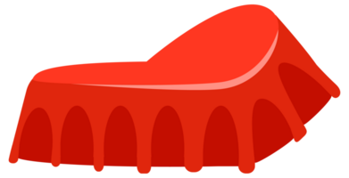 Set of red bottle caps showing different positions, opened and closed, top view and perspective png