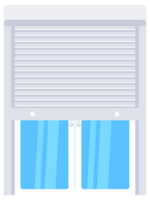 Plastic window with rolling shutter set. Glass window. illustration png