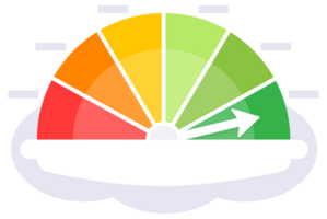 Speedometer set, gauge meter. Speed dial indicator. Scale, level of performance. Score progress. illustration png