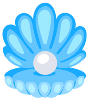 Pearl shells. Open seashell scallop and pearl shell. illustration. png