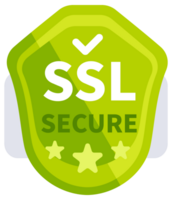 Four green icons are representing ssl security certificates and secured internet connection png