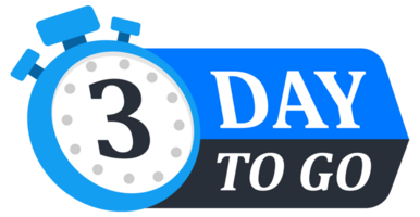 Collection of countdown badges showing numbers 1 to 10 days left, styled with stopwatch icons png