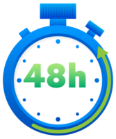 12, 24, 36, 48 and 72 hours clock arrow. Working and Delivery service effect time icons. Order execution. stock illustration png