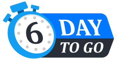 Collection of countdown badges showing numbers 1 to 10 days left, styled with stopwatch icons png